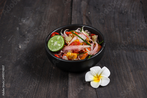 Sambal Bongkot kecombrang is raw Balinese sambal from chili, onion and bongkot or torch ginger.