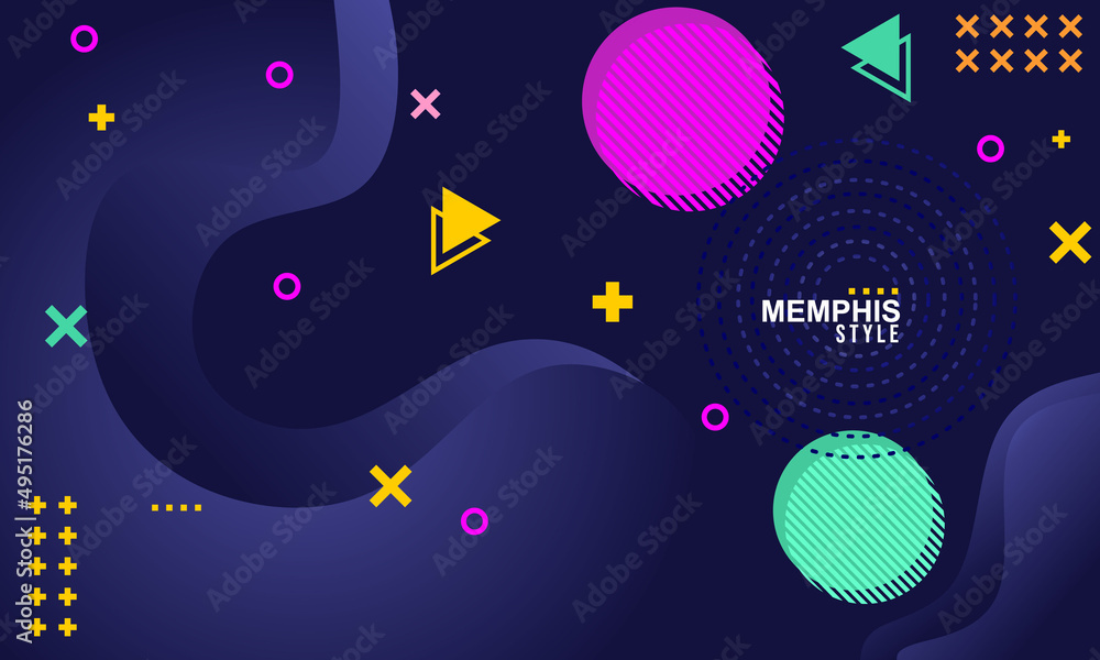 illustration of space on a memphis style background. suitable for use for modern banner designs.