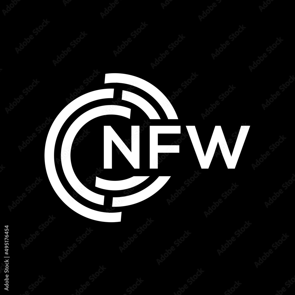 NFW letter logo design on Black background. NFW creative initials letter logo concept. NFW letter design. NFW letter logo design on Black background. NFW creative initials letter logo concept. NFW letter design.