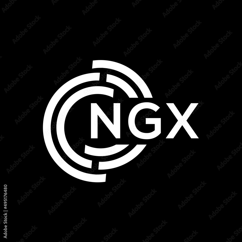 NGX letter logo design on Black background. NGX creative initials letter logo concept. NGX letter design. NGX letter logo design on Black background. NGX creative initials letter logo concept. NGX letter design.