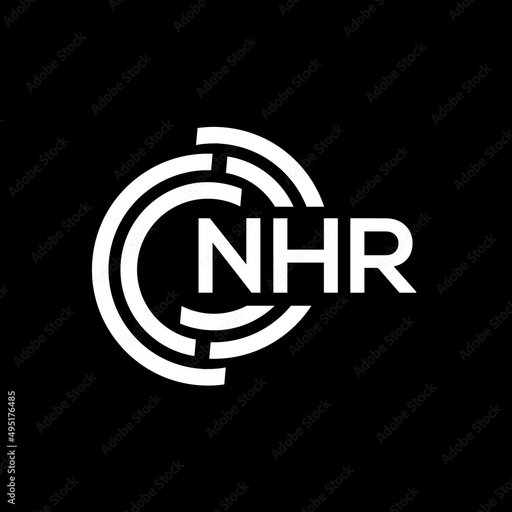 NHR letter logo design on Black background. NHR creative initials letter logo concept. NHR letter design. NHR letter logo design on Black background. NHR creative initials letter logo concept. NHR letter design.