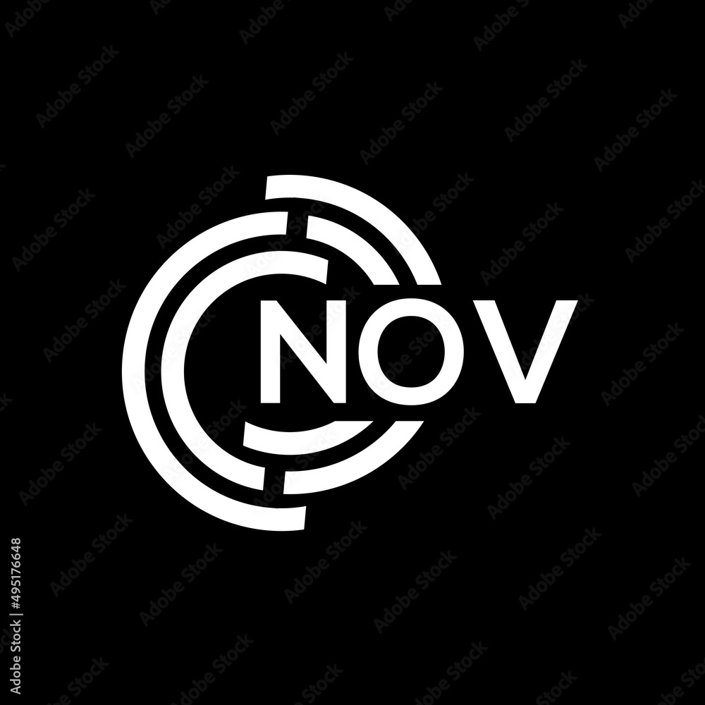 NOV letter logo design on Black background. NOV creative initials letter logo concept. NOV letter design. NOV letter logo design on Black background. NOV creative initials letter logo concept. NOV letter design.