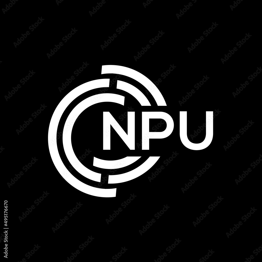 NPU letter logo design on Black background. NPU creative initials letter logo concept. NPU letter design. NPU letter logo design on Black background. NPU creative initials letter logo concept. NPU letter design.