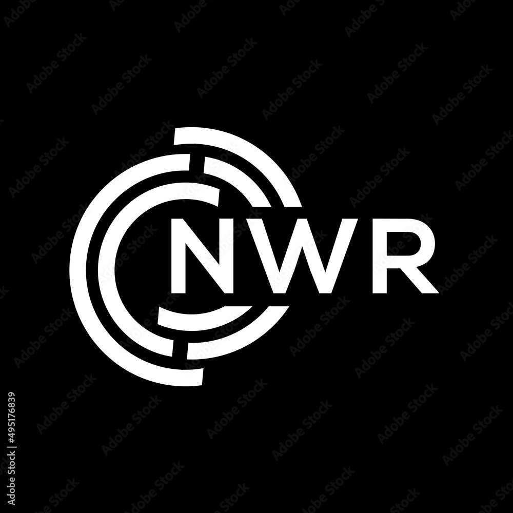 NWR letter logo design on Black background. NWR creative initials letter logo concept. NWR letter design. 