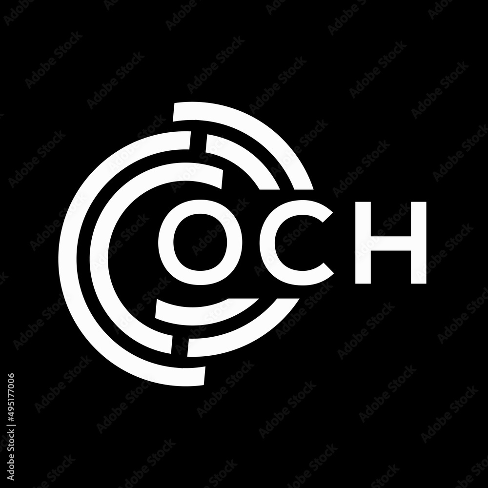 OCH letter logo design on Black background. OCH creative initials letter logo concept. OCH letter design. OCH letter logo design on Black background. OCH creative initials letter logo concept. OCH letter design.