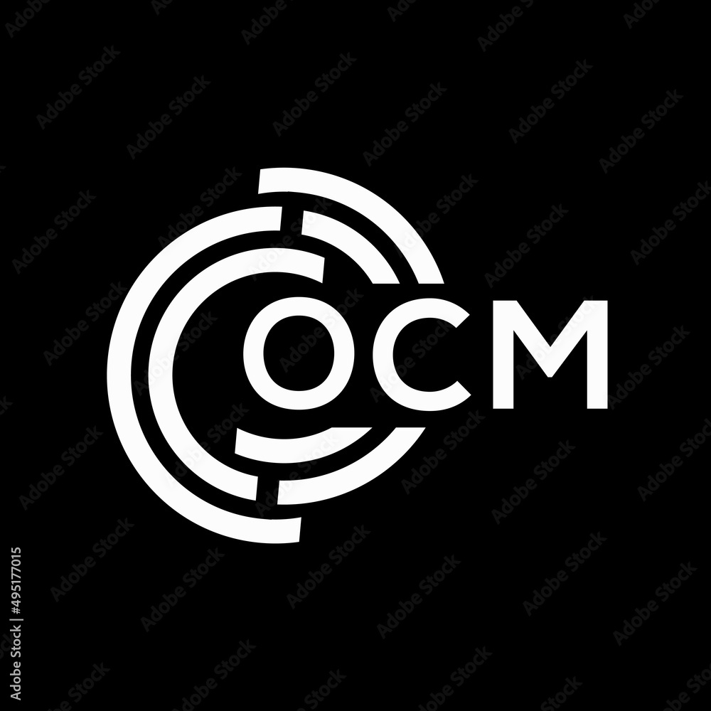 OCM letter logo design on Black background. OCM creative initials letter logo concept. OCM letter design. OCM letter logo design on Black background. OCM creative initials letter logo concept. OCM letter design.