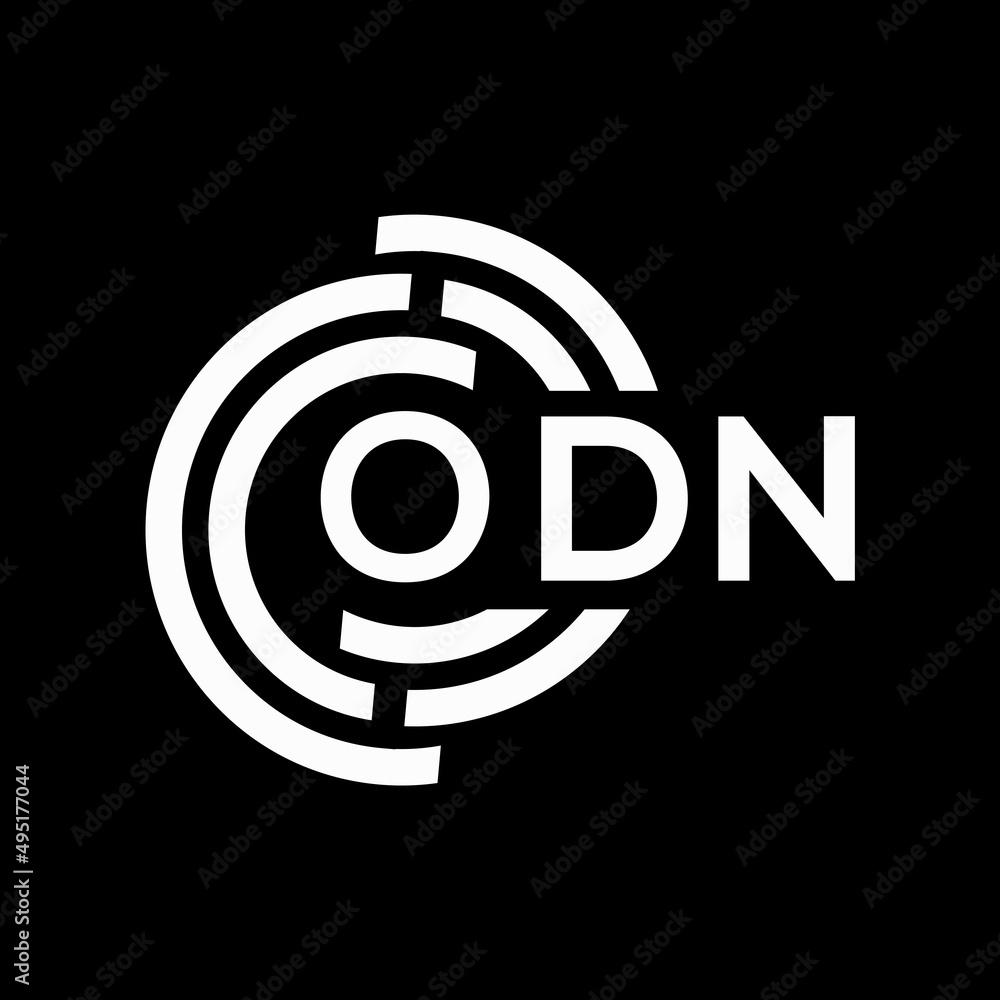 ODN letter logo design on Black background. ODN creative initials letter logo concept. ODN letter design. ODN letter logo design on Black background. ODN creative initials letter logo concept. ODN letter design.
