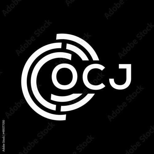 OCJ letter logo design on Black background. OCJ creative initials letter logo concept. OCJ letter design.  photo