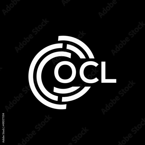 OCL letter logo design on Black background. OCL creative initials letter logo concept. OCL letter design.  photo