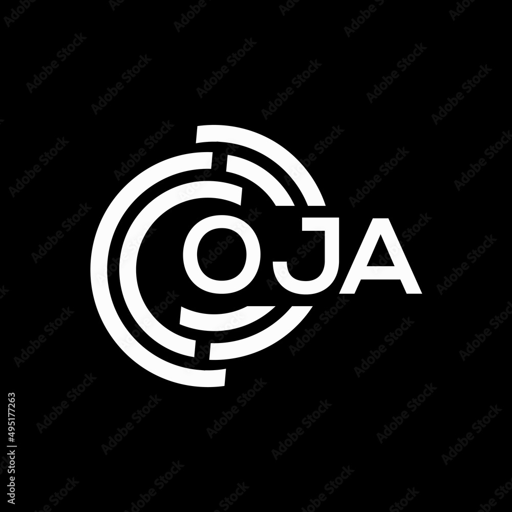 OJA letter logo design. OJA monogram initials letter logo concept. OJA letter design in black background. OJA letter logo design. OJA monogram initials letter logo concept. OJA letter design in black background.