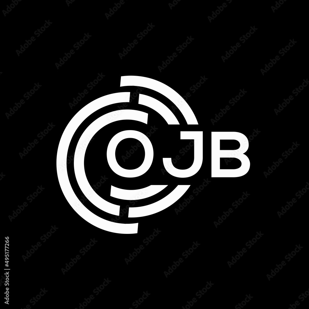 OJB letter logo design. OJB monogram initials letter logo concept. OJB letter design in black background. OJB letter logo design. OJB monogram initials letter logo concept. OJB letter design in black background.