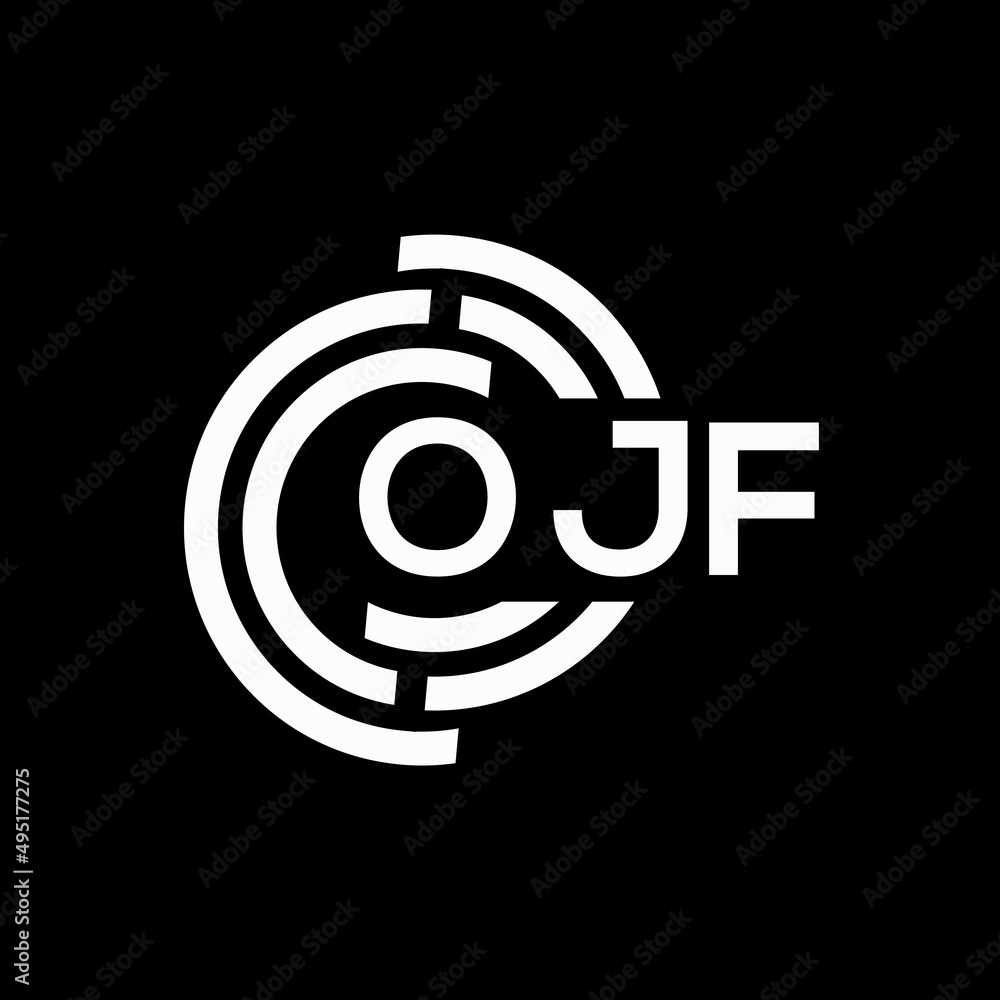 OJF letter logo design. OJF monogram initials letter logo concept. OJF letter design in black background. OJF letter logo design. OJF monogram initials letter logo concept. OJF letter design in black background.