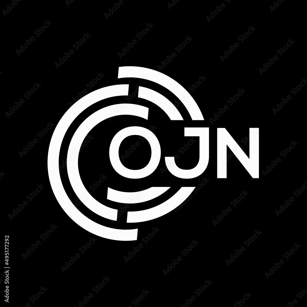OJN letter logo design. OJN monogram initials letter logo concept. OJN letter design in black background. OJN letter logo design. OJN monogram initials letter logo concept. OJN letter design in black background.