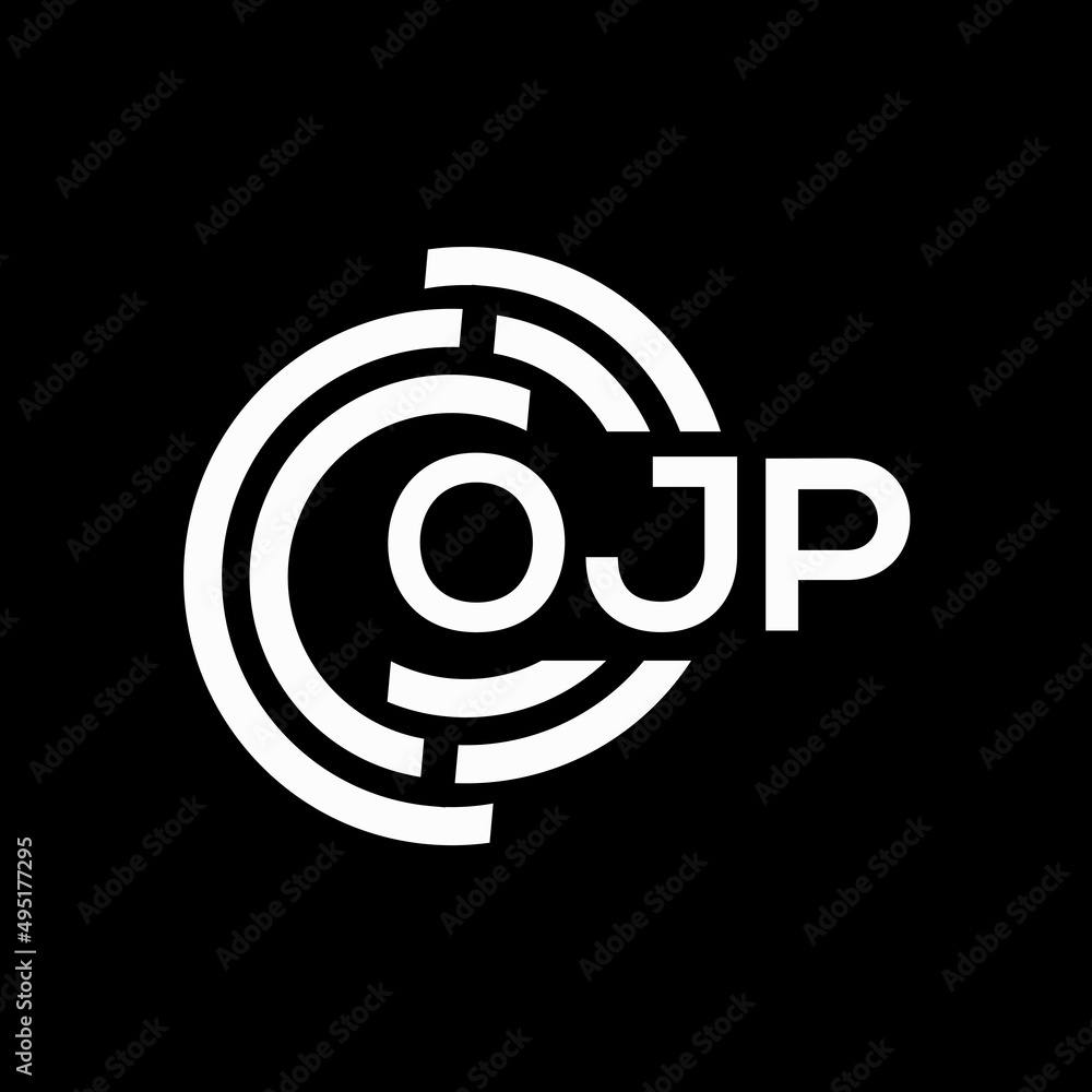 OJP letter logo design. OJP monogram initials letter logo concept. OJP letter design in black background. OJP letter logo design. OJP monogram initials letter logo concept. OJP letter design in black background.