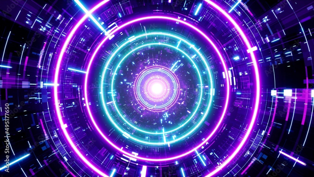 Flashing Neon Light Cyber Tunnel Flashing Neon Light Cyber Tunnel