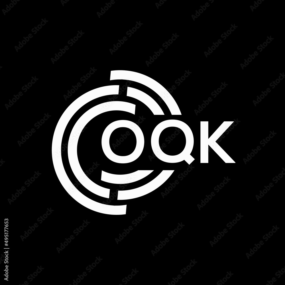 OQK letter logo design on Black background. OQK creative initials letter logo concept. OQK letter design. 