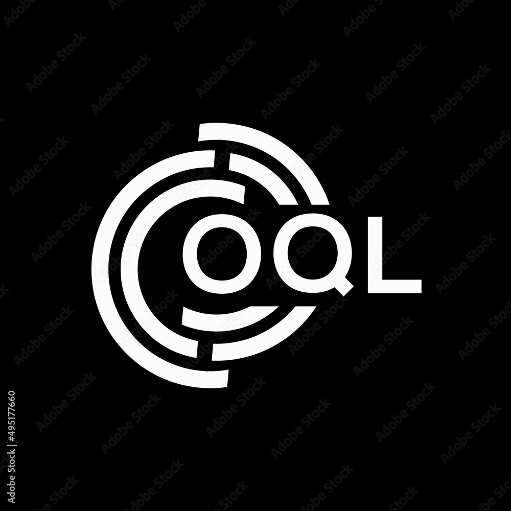 OQL letter logo design on Black background. OQL creative initials letter logo concept. OQL letter design. OQL letter logo design on Black background. OQL creative initials letter logo concept. OQL letter design.