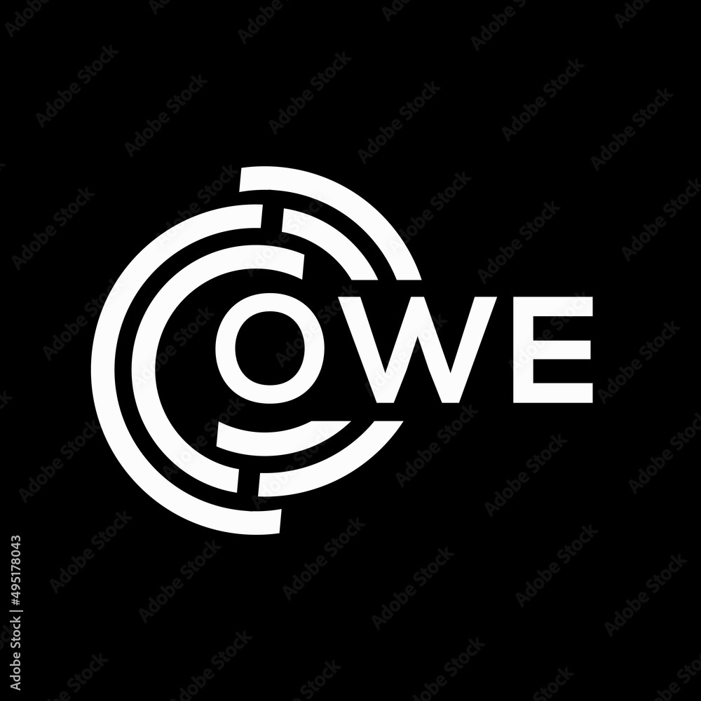 OWE letter logo design. OWE monogram initials letter logo concept. OWE letter design in black background. OWE letter logo design. OWE monogram initials letter logo concept. OWE letter design in black background.