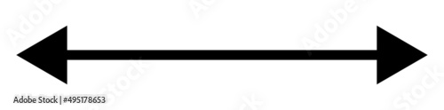 Left and right arrow, pointer, cursor in opposite direction. Intersection, navigation, forward-backward arrow element