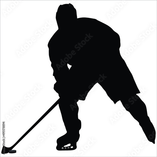 Silhouette of a hockey player