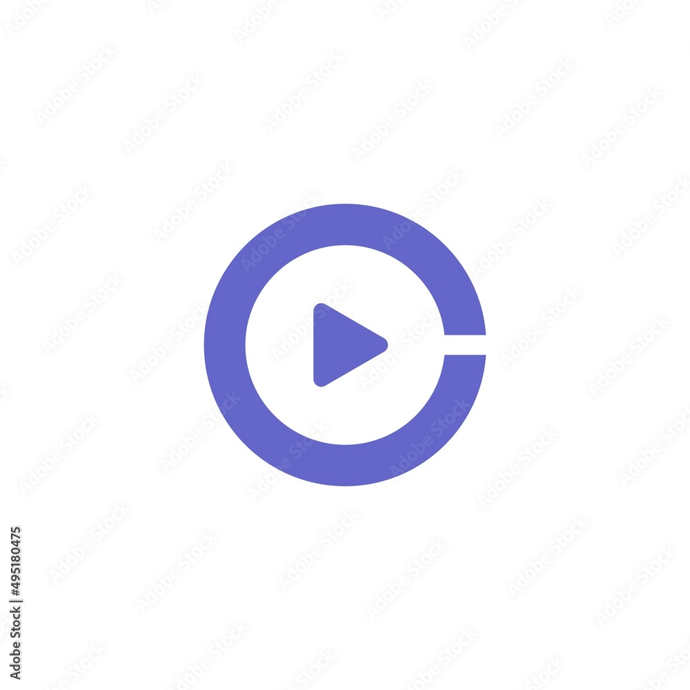 letter c & player icon logo