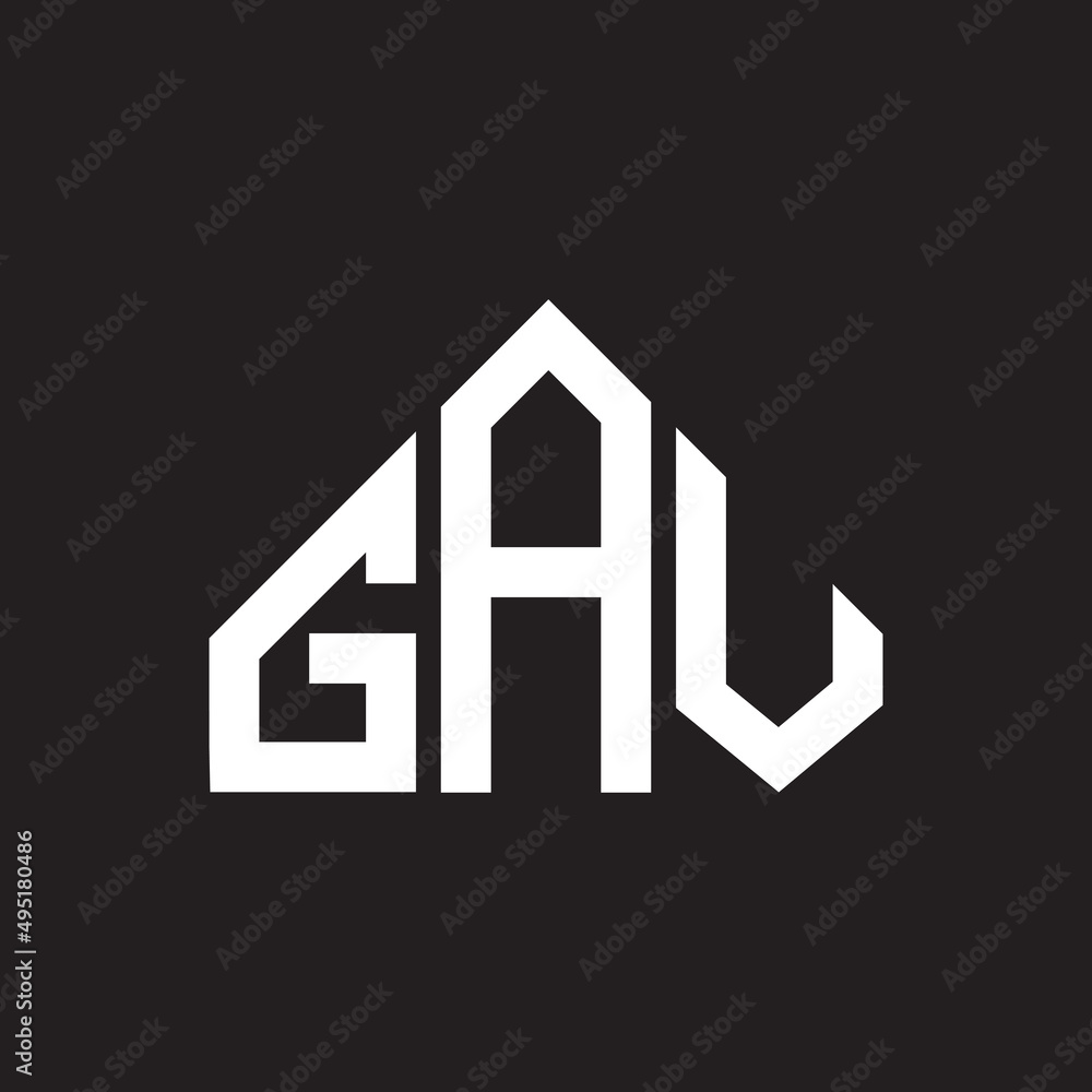GAV letter logo design on Black background. GAV creative initials letter logo concept. GAV letter design. 