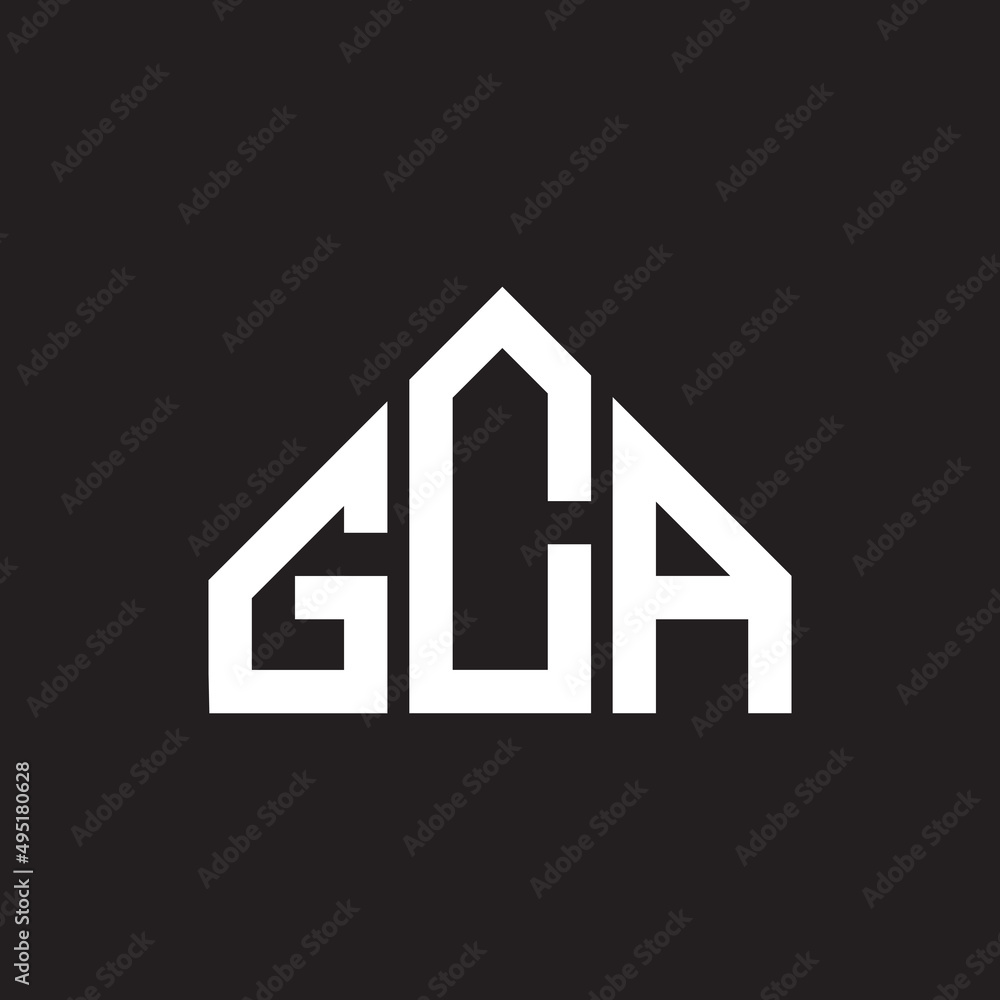 GCA letter logo design on Black background. GCA creative initials letter logo concept. GCA letter design. GCA letter logo design on Black background. GCA creative initials letter logo concept. GCA letter design.