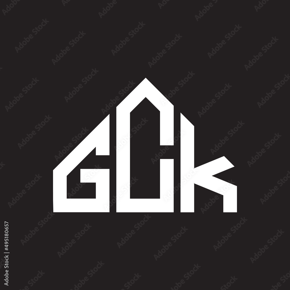 GCK letter logo design on Black background. GCK creative initials letter logo concept. GCK letter design. 