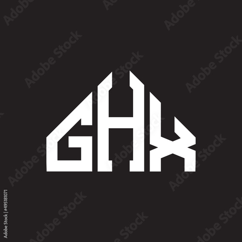 GHX letter logo design on Black background. GHX creative initials letter logo concept. GHX letter design. 