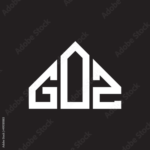 GOZ letter logo design on Black background. GOZ creative initials letter logo concept. GOZ letter design. 