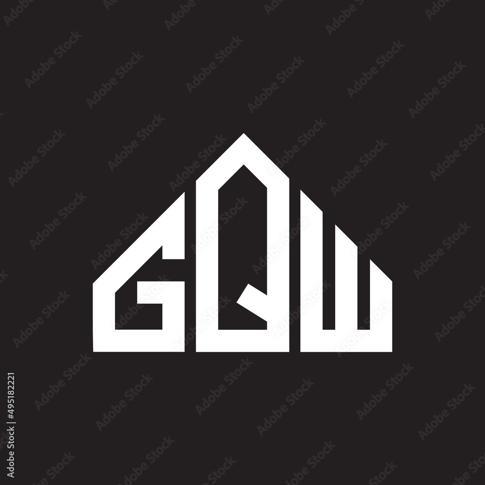 GQW letter logo design on Black background. GQW creative initials letter logo concept. GQW letter design. 