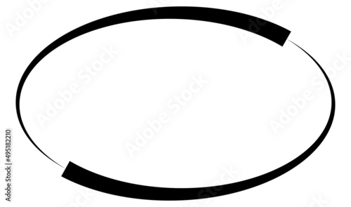 Ellipse, oval frame, border. Oval banner, tag and label element