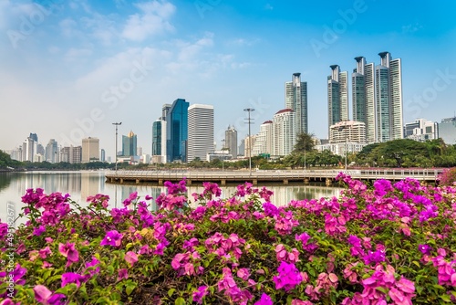 Landscape cityscape of Bangkok city, Thailand. Urban building architecture concept.