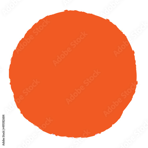 Random circles with hand drawn, free hand drawing effect. Concentric grungy, textured circle shape