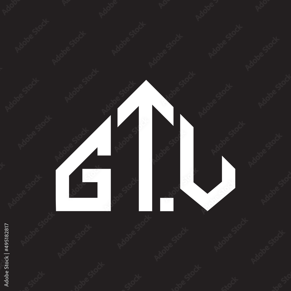 GTV letter logo design on Black background. GTV creative initials letter logo concept. GTV letter design. 
