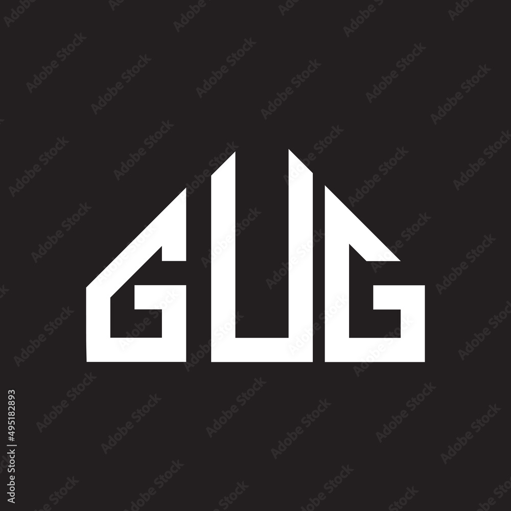 GUG letter logo design on Black background. GUG creative initials letter logo concept. GUG letter design. 
