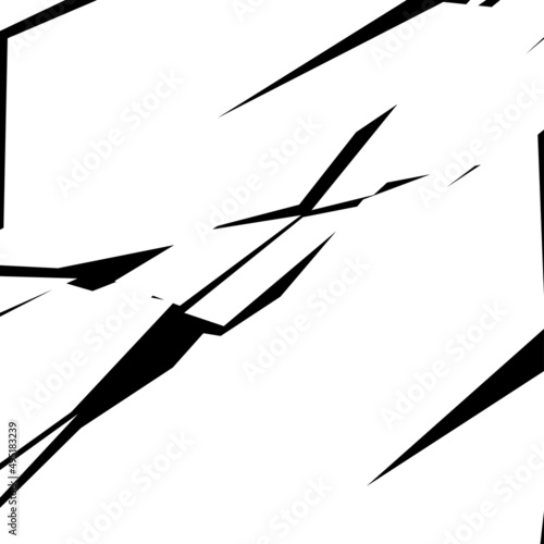 Shattered, fractured, broken texture. Splinters, shards, fragments pattern. Crack, exploded vector element