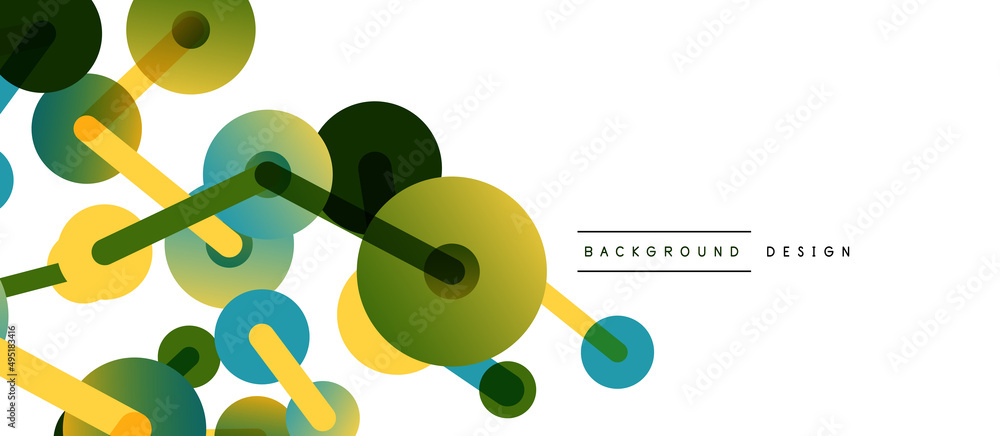 Abstract background. Round dots connected by lines. Trendy techno business template for wallpaper, banner, background or landing Abstract background. Round dots connected by lines. Trendy techno business template for wallpaper, banner, background or landing