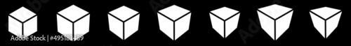 3d Cube icon, symbol illustration. Building, cargo icon. Squares cubic, cubism graphic