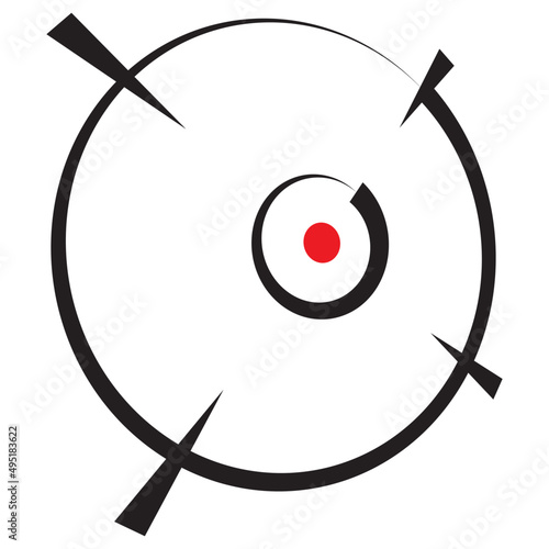 Crosshair, target, aim mark, icon. Reticle symbol for bullseye, pinpoint concepts photo
