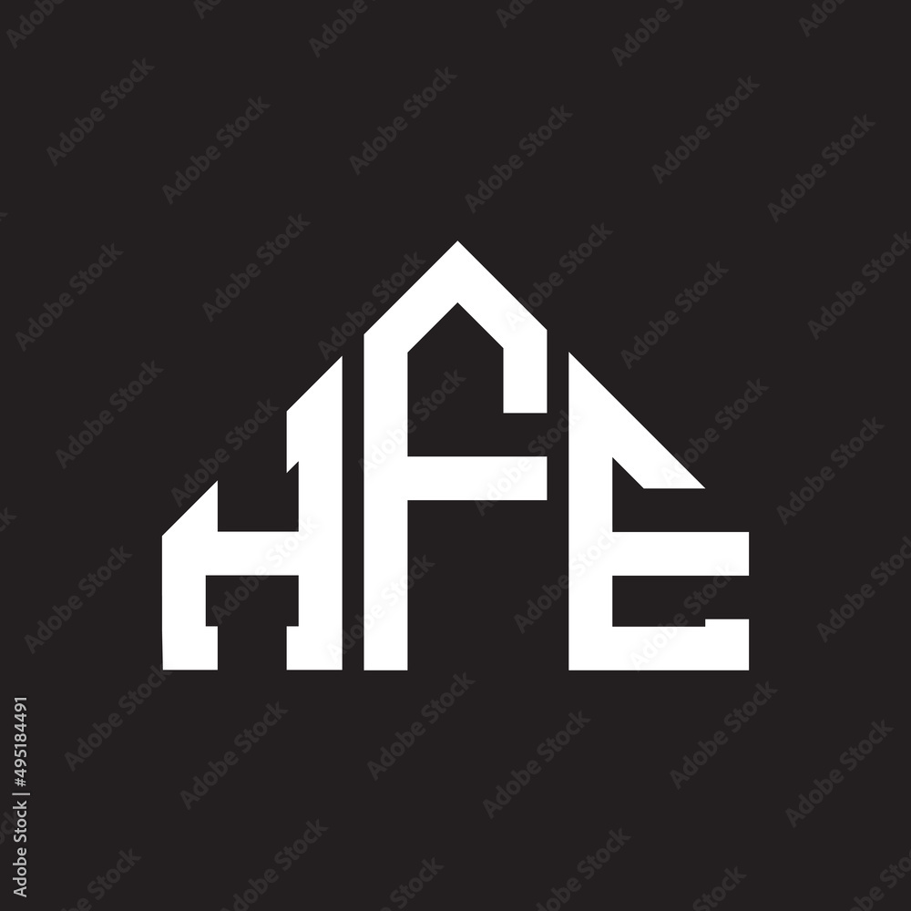HFE letter logo design on Black background. HFE creative initials letter logo concept. HFE letter design. 