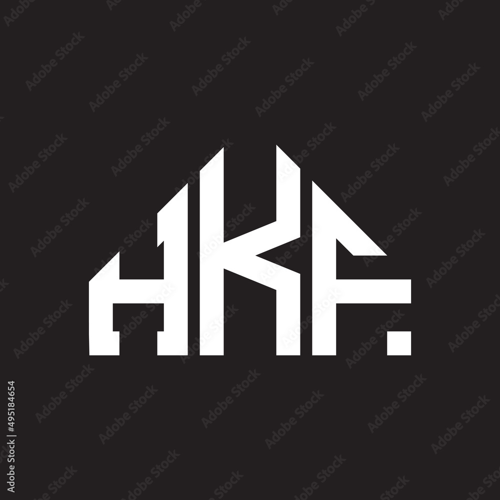 HKF letter logo design on Black background. HKF creative initials letter logo concept. HKF letter design. 