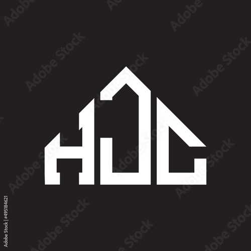 HJC letter logo design on Black background. HJC creative initials letter logo concept. HJC letter design. 