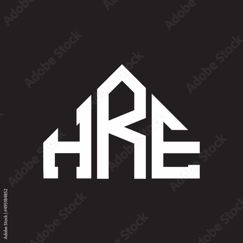 HRE letter logo design on Black background. HRE creative initials letter logo concept. HRE letter design. 
 photo