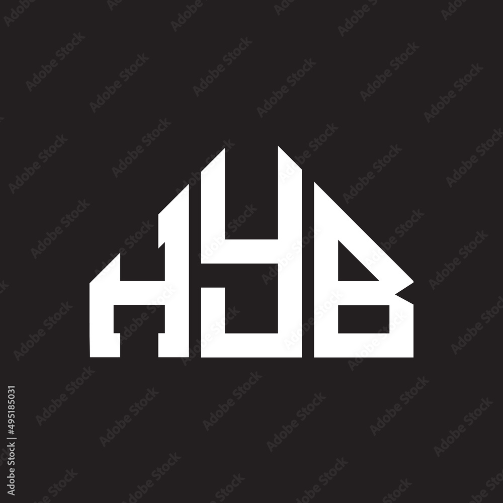 HYB letter logo design on Black background. HYB creative initials letter logo concept. HYB letter design. HYB letter logo design on Black background. HYB creative initials letter logo concept. HYB letter design.