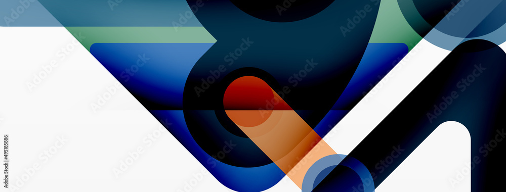 Geometric primitives. Lines, circles abstract background Geometric primitives. Lines, circles abstract background