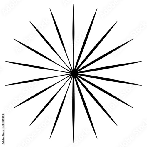 Radial, radiating and converging lines, stripes. Circular, rotated burst, spoke lines