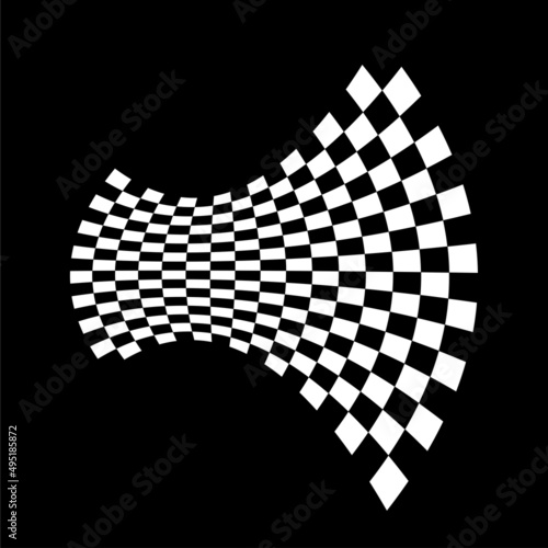 Checkered, squared pattern element. Race, racing, finishing line flag. Chessboard, checkerboard shape vector