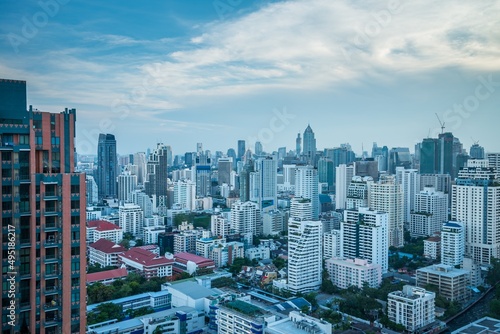 Landscape of Bangkok urban cityscape, Thailand. City building architecture concept. © pla2na
