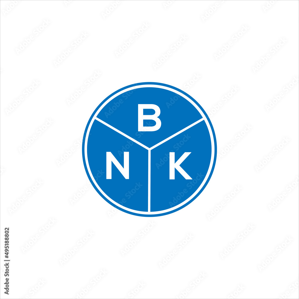 BNK letter logo design on White background. BNK  creative initials letter logo concept. BNK letter design.